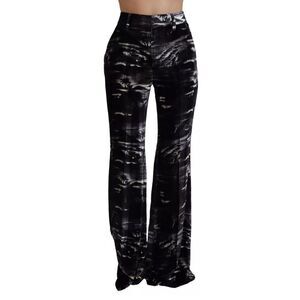 Dsquared² Black Printed High Waist Super Flare Women's Pants